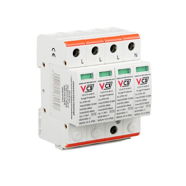 Ogranicznik przepięć AC VCX B+C 4P 12,5kA