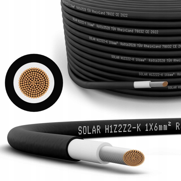 Solarkabel HELUKABEL H1Z2Z2-K 6mm² – schwarz, 1 m