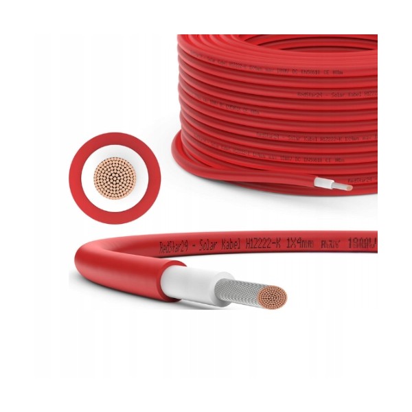 Solar cable 6mm² HELUKABEL H1Z2Z2-K UV – red, 1 m