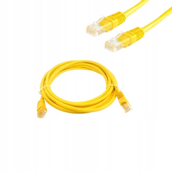 Ethernet network cable RJ45 UTP Patchcord Cat.5e – 2 m (yellow)